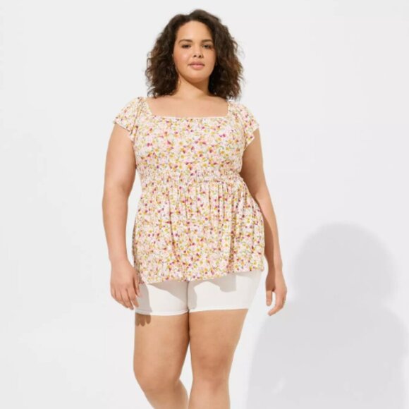 NWT TORRID | Cinched Waist Babydoll Tank Top Super Soft Knit | Sz. 0/L/12 - Picture 1 of 9